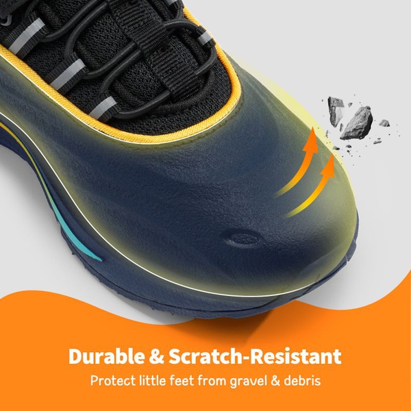 [DuraPlay Flex] Kids Protective High-Density Upper Running Shoes with Reflective Tape - DARK BLUE BLACK - 3